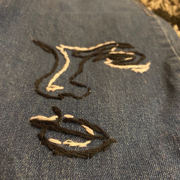 Hand-Embroidered Mom Jeans - Picture 3 of 5